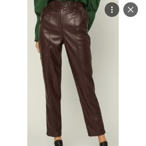 Current air mahogany faux leather pants size XS